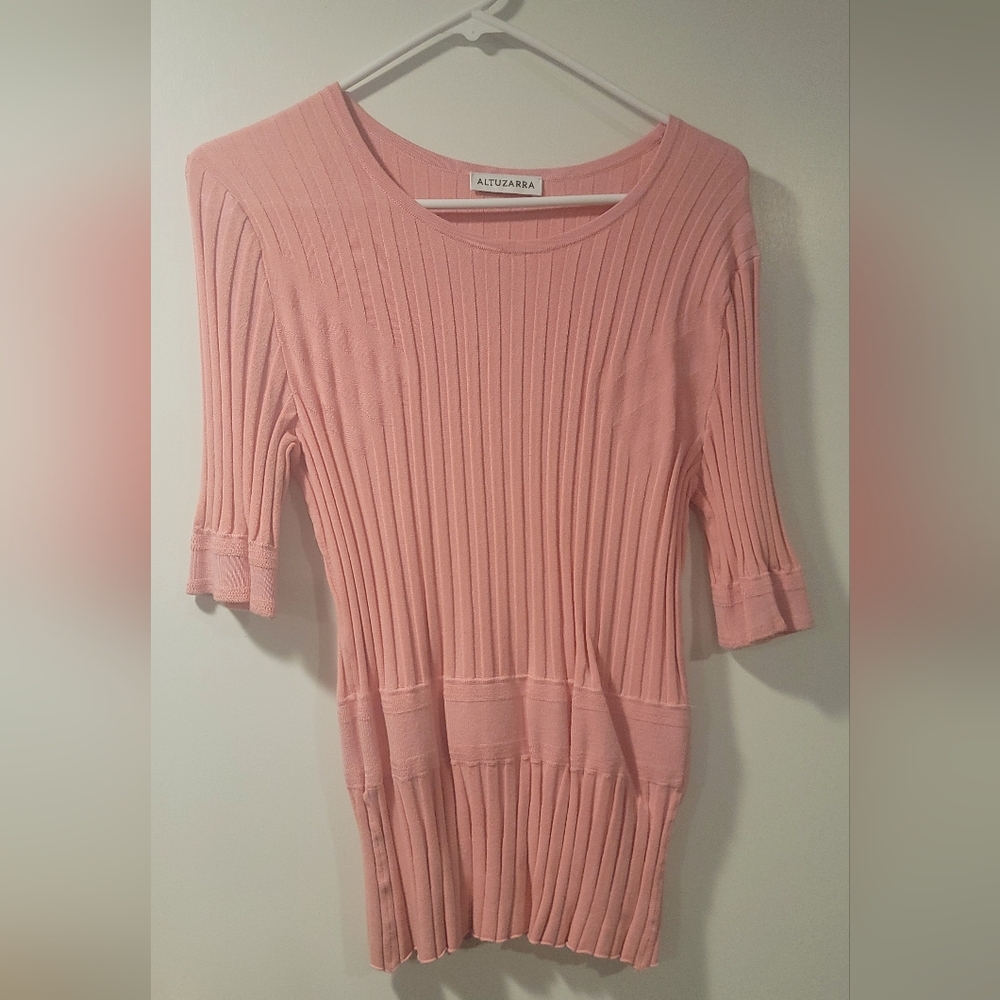 Altuzarra Pink Ribbed Knit Top